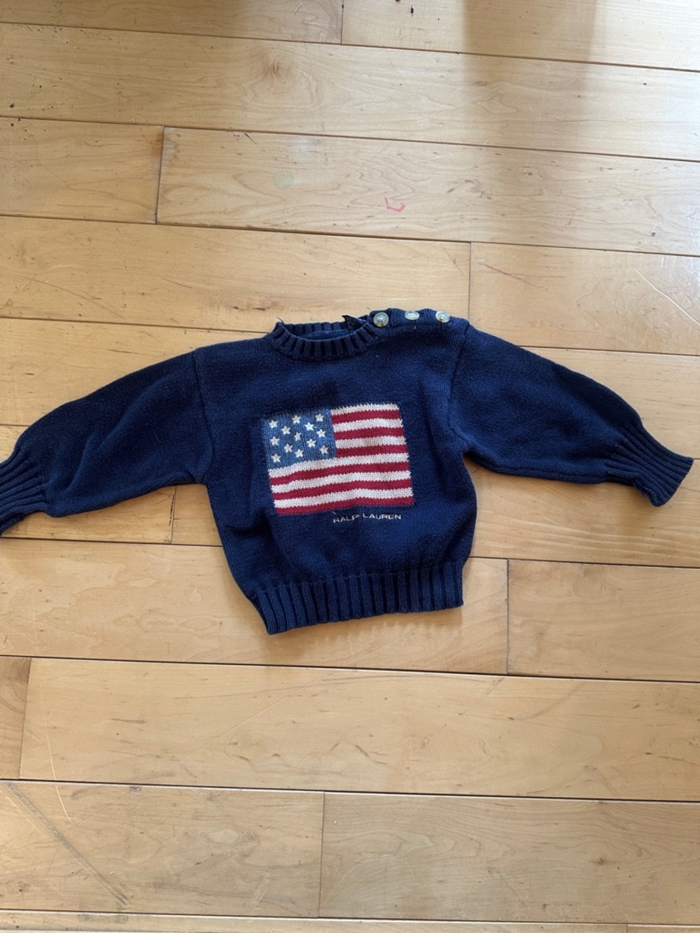 Ralph Lauren Navy Blue Kids Flag Sweater